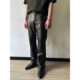 INEXISTENCE23FW retro pebbled rivet punk bootcut ກາງເກງຫນັງ denim