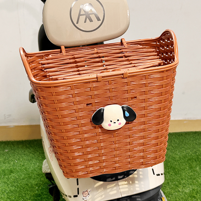 電気自動車のリア収納バスケット かわいい漫画のオートバイのバッテリーカーのリア収納アーティファクト防水ハンギングバスケット