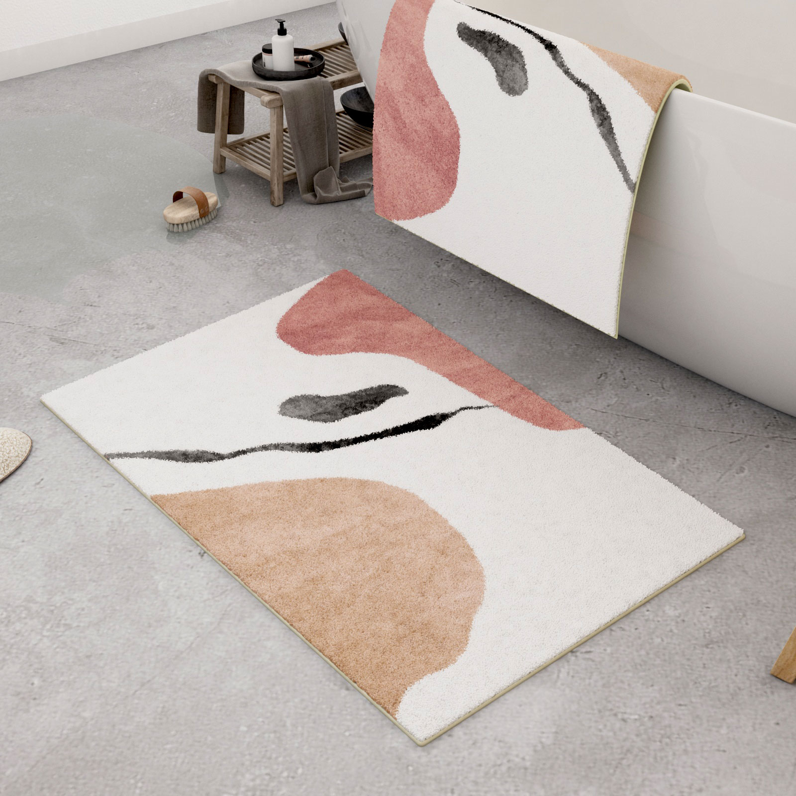 Aovoc powder room absorbent floor mat bathroom non-slip mat entry door mat door mat bedroom carpet home mat