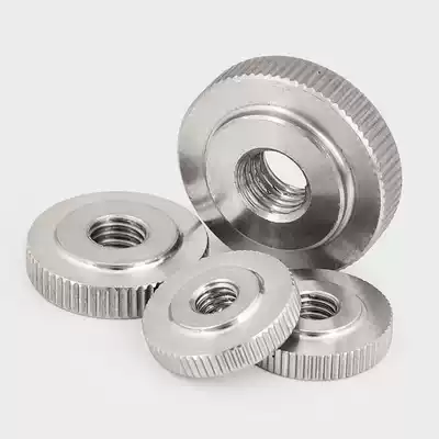 304 stainless steel single layer flat head nut GB807 knurled flat thin nut hand screw nut M3M4M5M6M8M10