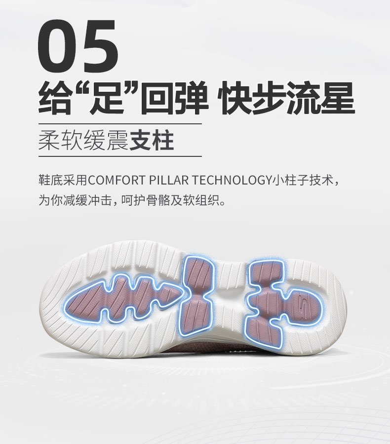 斯凯奇 Skechers Go Walk 5 一体编织鞋面 女休闲减震健步鞋 图7