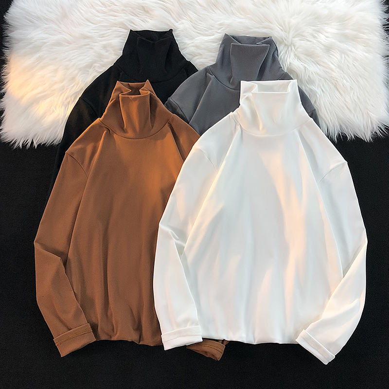 Double-Sided Thermal Base Layer Men's Long-Sleeve T-Shirt, Spring and Autumn Style, High-Neck Thermal Underwear, Autumn Wear, Solid Color Trendy Top Double-Sided Thermal Base Layer Men's Long-Sleeve T-Shirt, Spring and Autumn Style, High-Neck Thermal Underwear, Autumn Wear, Solid Color Trendy Top
