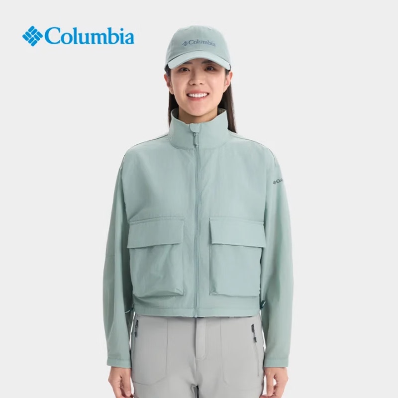 Columbia Columbia Stand-Up Collar Jacket for Women 26 Spring and Summer New Versatile Water-Repellent Casual Short Jacket Wr3469