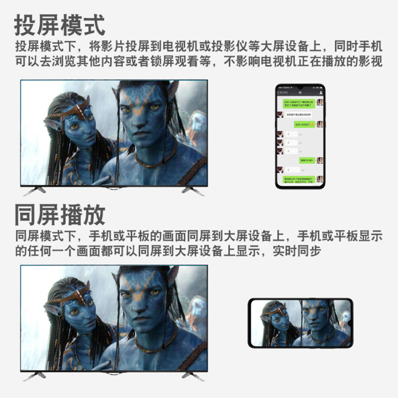 Wireless Screen Projector Mobile Phone Same Screen Device 4K High Definition Suitable for Android Apple Xiaomi Connection Tv Monitor Car Universal Computer HDMI Conversion Projection Screen Artifact Home 1080