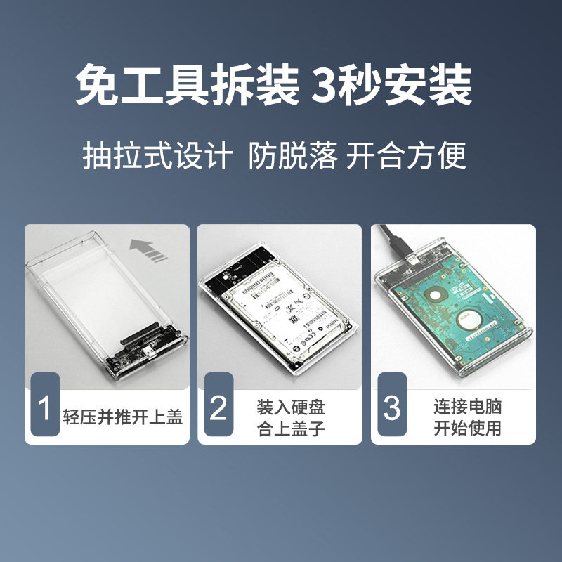 Mobile Hard Drive Enclosure 2.5inch Mechanical Solid-State Usb3.0 Laptop Hard Drive Typec External Ssd Universal Sata