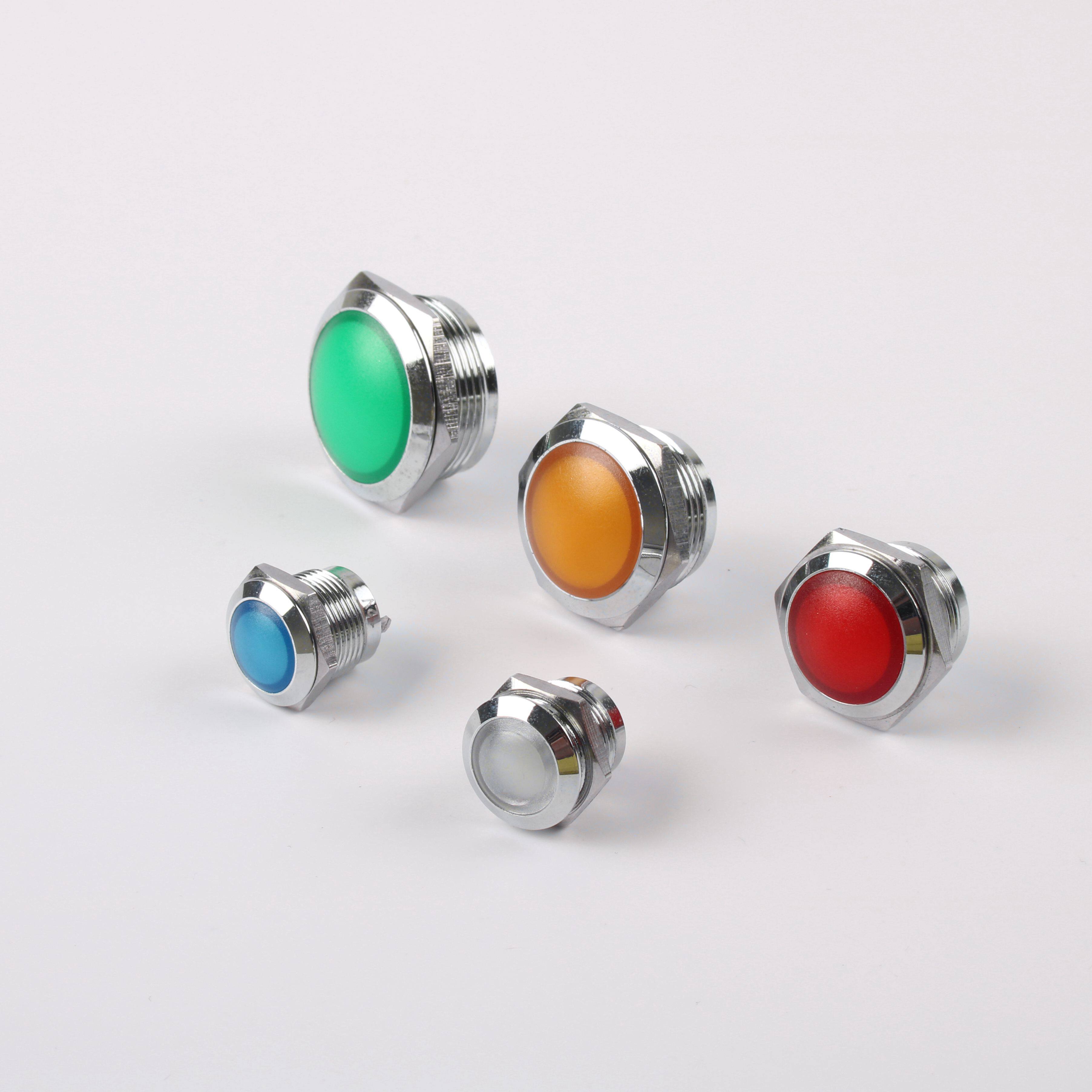 Metal Indicator LED Spherical Signal Lamp Crystal Model Welding Feet Waterproof Highlight Lamp Beads 12 16 19 22mm