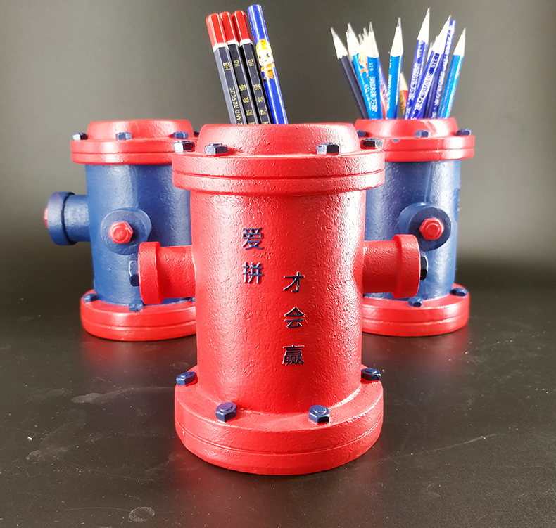 Flame Blue Simulation Fire Hydrant Pen Holder Fire Fighting Event Gift Souvenir Desktop Decoration Children's Couple Gift