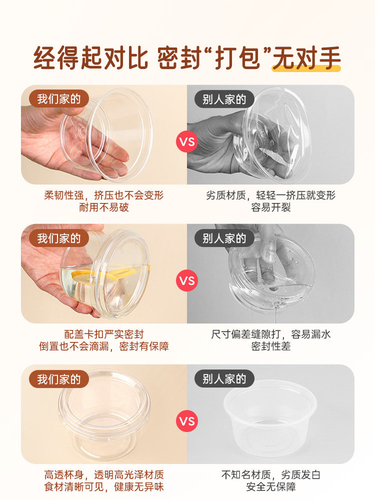 Ice Powder Bowl, Disposable Dessert Bowl, Fruit Fishing Packaging Box, Taro Balls, Roasted Grass Jelly Stall Special Bowl with Lid, Commercial