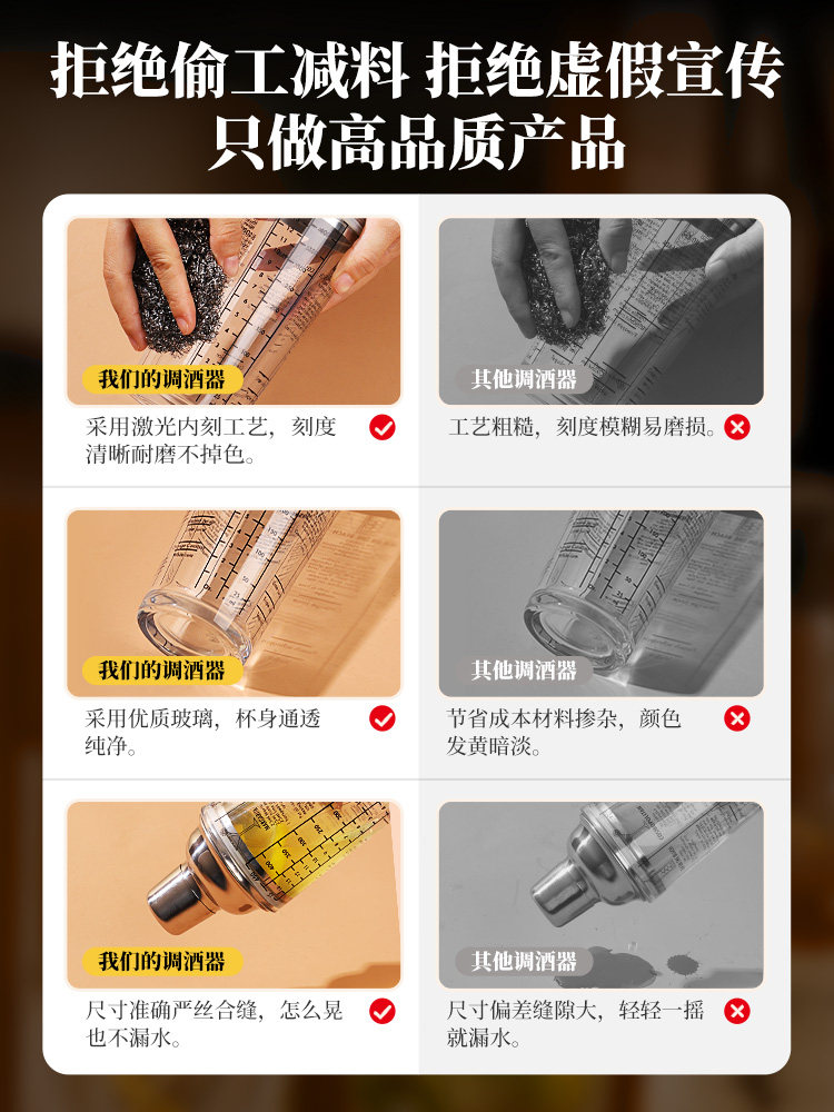 304 Stainless Steel Cocktail Shaker Glass Shaker Cup Hand Shaker Cocktail Bar Bartending Tool Set Entry Shaker Cup