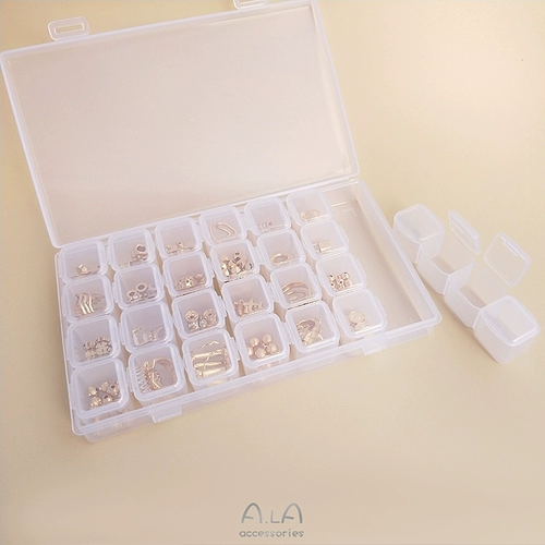 Аксессуар, коробка для хранения, пластиковые прозрачные бусины, серьги, кольцо, аксессуары, тара, коробочка для хранения, 28 ячеек, 10 ячеек