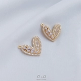 Цирконий, подвеска в виде сердечка ручной работы, браслет, ожерелье, аксессуар, 14 карат, микроинкрустация