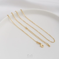 L125-1 14K Gold Bag Flat 0 Готовая цепь клавиля 1 сильная защита от цвета