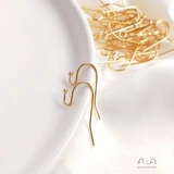 Серьги, клипсы, простые универсальные модные аксессуары ручной работы, 14 карат, французский стиль