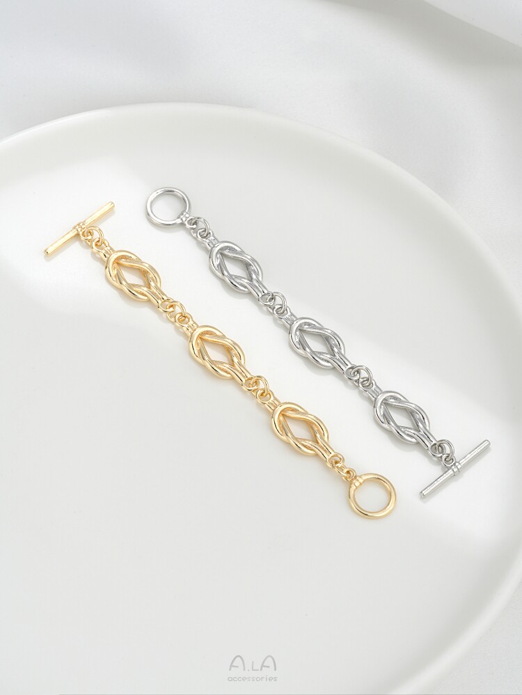 COLOR-RETAINING 14K GOLD-FILLED KNOTTED CHAIN LONG OT BUCKLE DIY HANDMADE PEARL BRACELET NECKLACE ORNAMENT BUCKLE BUCKLE ACCESSORIES