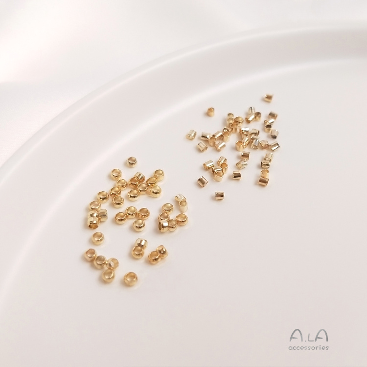 100 Pieces Diameter 1.5mm Diameter: 2.5mm Diameter 3mm Copper 14K Gold Plated Solid Color Polished Beads display picture 6