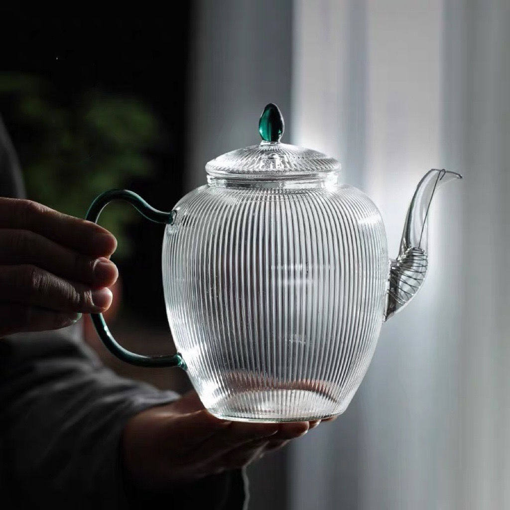 Glass green teapot harvested teapot teapot cup teapot large capacity flower teapot resistant teapot cooking teapot