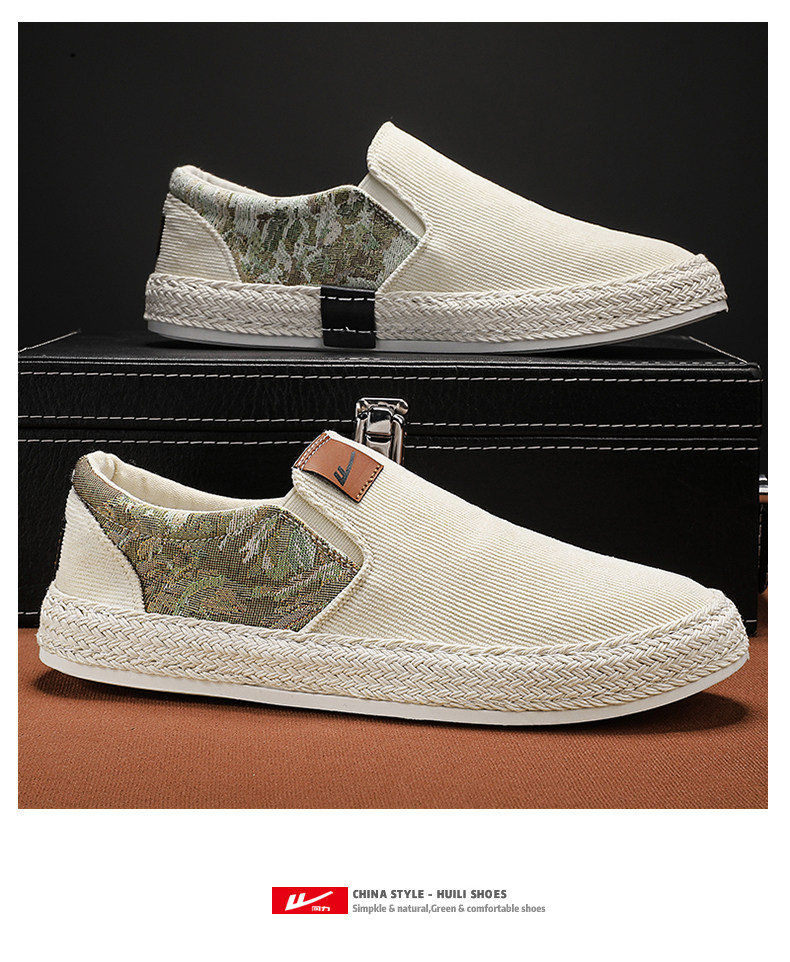 Утепленная обувь 回力帆布男鞋冬季2025新款渔夫亚麻软底休闲开车一脚蹬老北京布鞋 Warrior