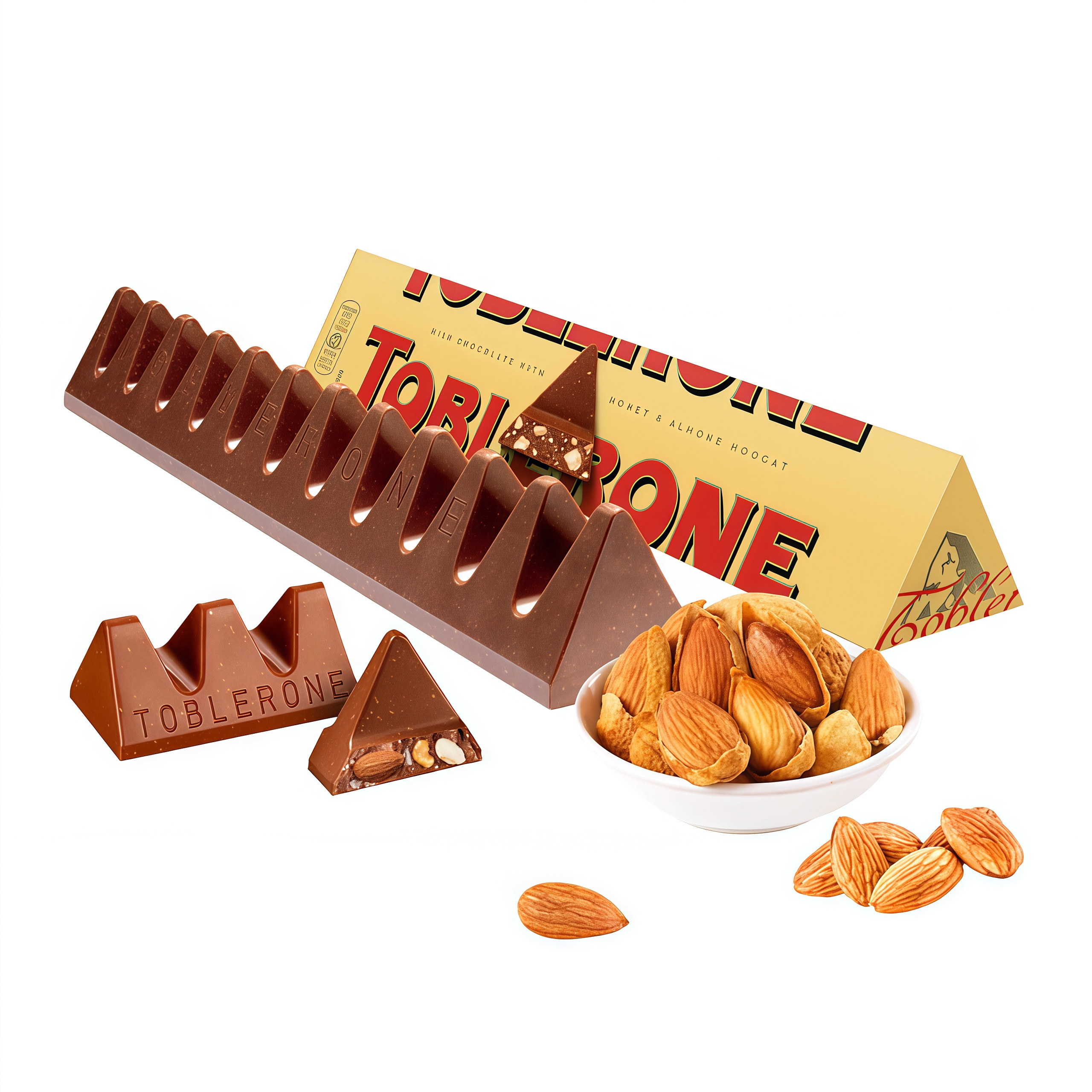 Toblerone Swiss Triangular Chocolate Mondelez Contains Raisins, Honey, Almonds, Milk Chocolate Snacks