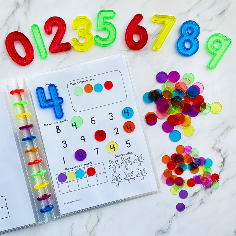 Helper Mathematical Enlightenment Suit Toddler number of early teaching Puzzle Toy Colorful Wafer teaching Mushroom Hole Folder