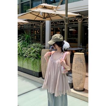 Yellow V-Neck Beaded Halter Top for Women, Summer Loose and Lazy Style, Sexy Tube Top, Stunning Backless Top