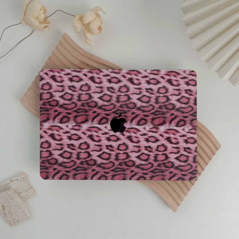 Pink Leopard Print Shell Apple Computer Protective Case Suitable for MacBook Pro 14 2025 MacBook M1 Pro 13 Air 13 MacBook M2 Air 15 Case