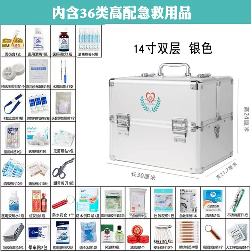 Первое -платное домашнее хозяйство, содержащее медицинские пакеты, полный набор больших медицинских ящиков с фармацевтической фабрикой.