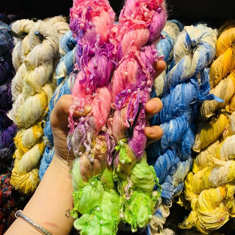 Imported Nepalese Silk Yarn, Purely Handmade DIY Accessories, Decorative Bags, Necklaces, Bracelets, Scarves, Sweaters 3 Imported Nepalese Silk Yarn, Purely Handmade DIY Accessories, Decorative Bags, Necklaces, Bracelets, Scarves, Sweaters 3
