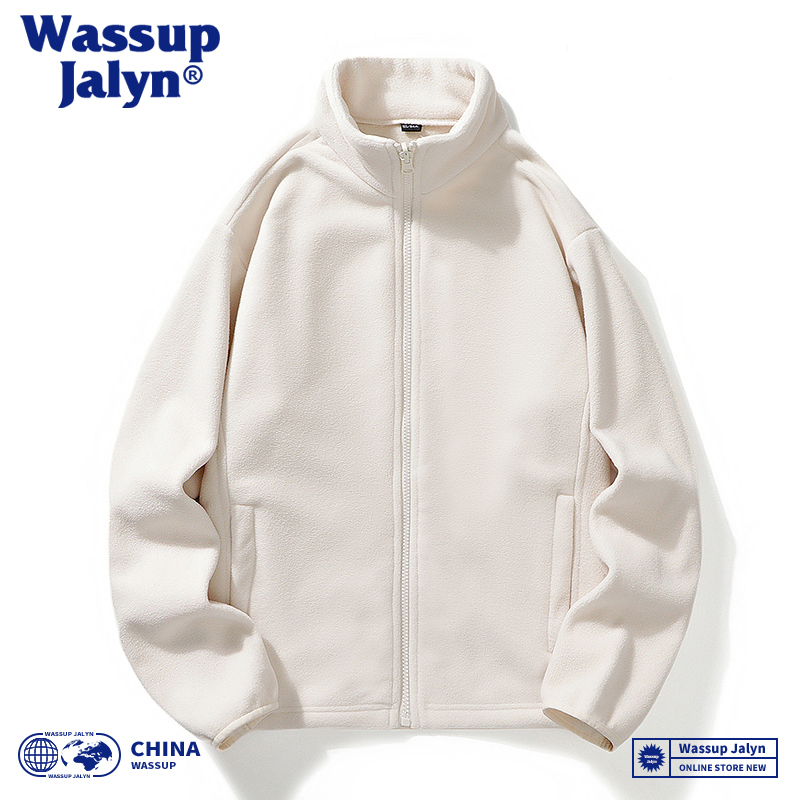Wassup Jalyn Fleece Jacket for Men and Women, New Autumn and Winter Style, Fleece-Lined, Thickened, Warm, Fleece-Lined Softshell Jacket Liner