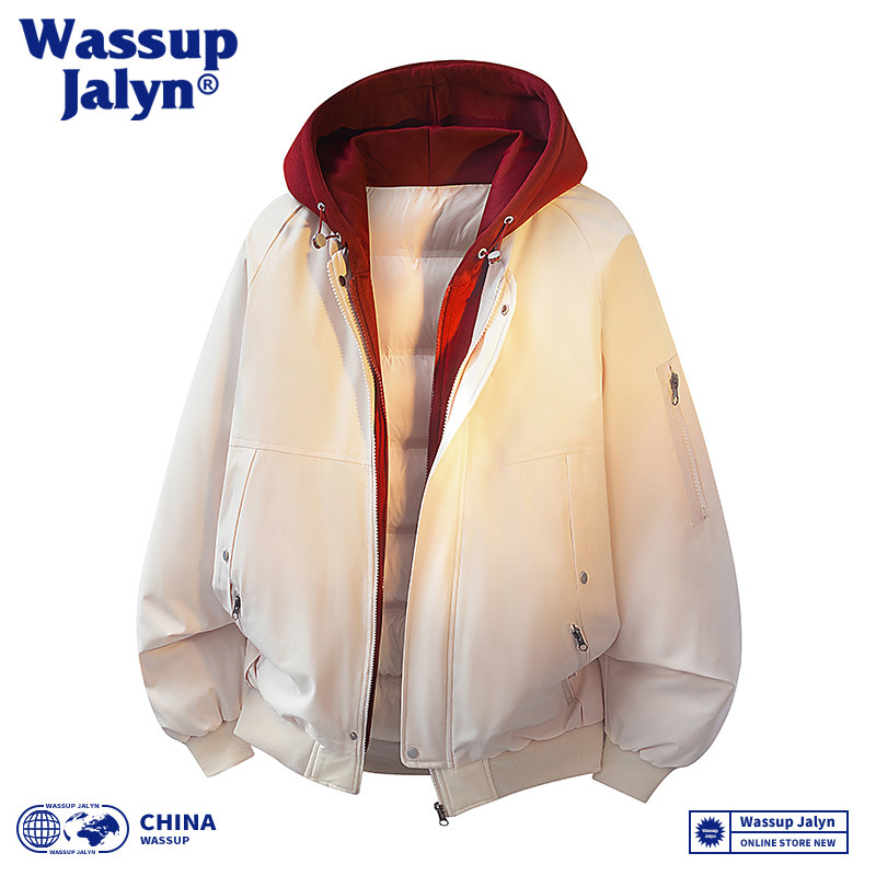 Пуховик WASSUP JALYN с подкладкой для мужчин и женщин, осенне-зимняя утепленная корейская стеганая куртка, пара поддельных пуховиков из двух частей Изображение 1