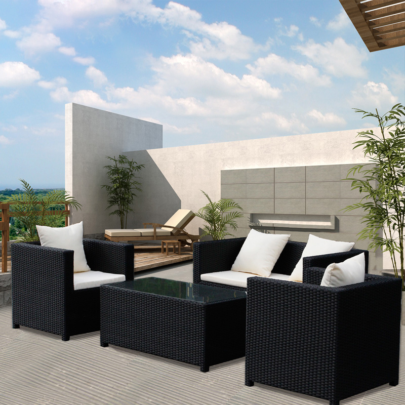 Zhumengrenjia outdoor furniture courtyard garden terrace rattan chair leisure double balcony rattan sofa coffee table combination