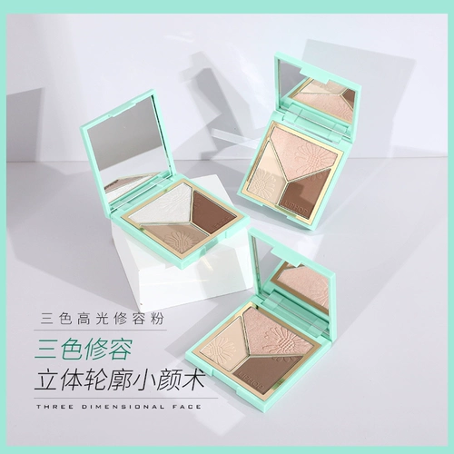 Матовый хайлайтер для контуринга, осветляющие тени для лица, румяна, коррекция силуэта, «три в одном»