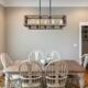 American Country-Style Chandelier for Restaurants, Vintage Candle-Style, Solid Wood, Distressed, for Bars, Cafes, and Guesthouses, Rectangular Lighting Fixture