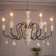 Classical American Country Retro Pastoral Candlestick Chandelier Solid Wood Candle French Living Room Dining Room Bedroom Old Lamps