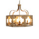 American Country-Style Wood Art Retro Chandelier with Carved Antique Candles for Living Room, Dining Room, Bedroom, Balcony, Study, and Corridor Lighting