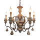 Classical American Country Retro Pastoral Candlestick Chandelier Solid Wood Candle French Living Room Dining Room Bedroom Old Lamps