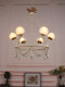 French-Style Chandelier, American Retro Crown, Children's Room, Wooden Beads, Ivory White, Bedroom, Dining Room, Cloakroom, Clothing Store, Villa
