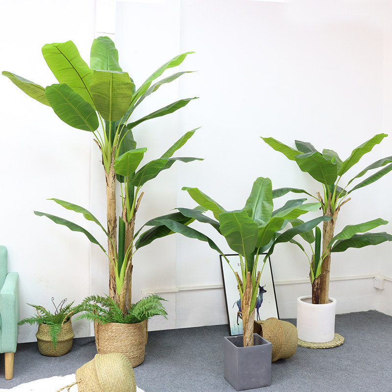 Large Emulation Plant Plantain Tree Potted Indoor Brief floor Decorative Fake trees Green plant Pendulum Pieces Banana Tree Bonsai