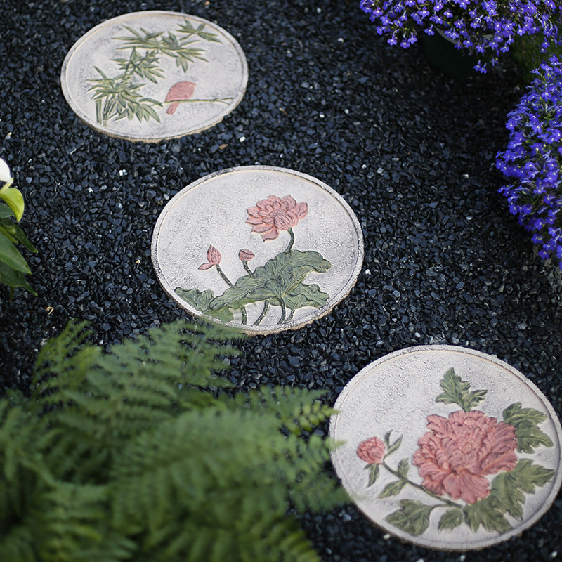 Courtyard floor tile stepping stone garden antique layout small yard decoration outdoor stepping creative stepping stone ornament