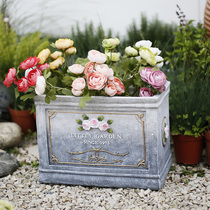 Rose Flower Case Flowerpots Rectangular Large Aperture Eurostyle Large Outdoor Garden Courtyard Decorated Balcony Plant Arrangement