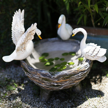 Swan Hydropony Flower Pot water raising outdoor patio Placement Garden Balcony Creative Decoration Green Plant Personality Pendulum