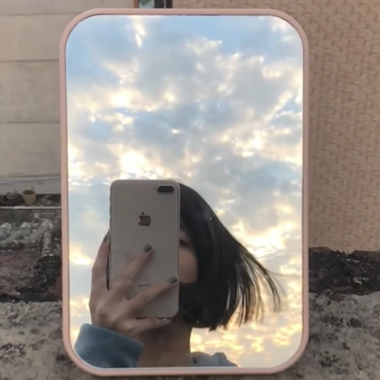 Folding Makeup Mirror Nordic Powder Lovely Net red bathroom mirror can fold in wind microscope