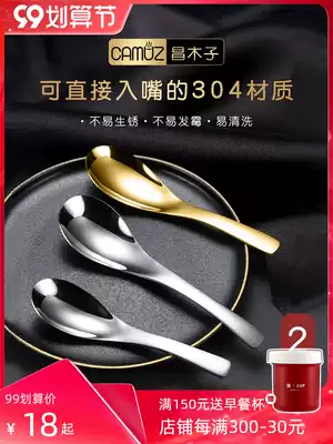 CAMUZ small soup spoon stainless steel 304 tablespoon watermelon spoon eating spoon household Chinese spoon children's spoon