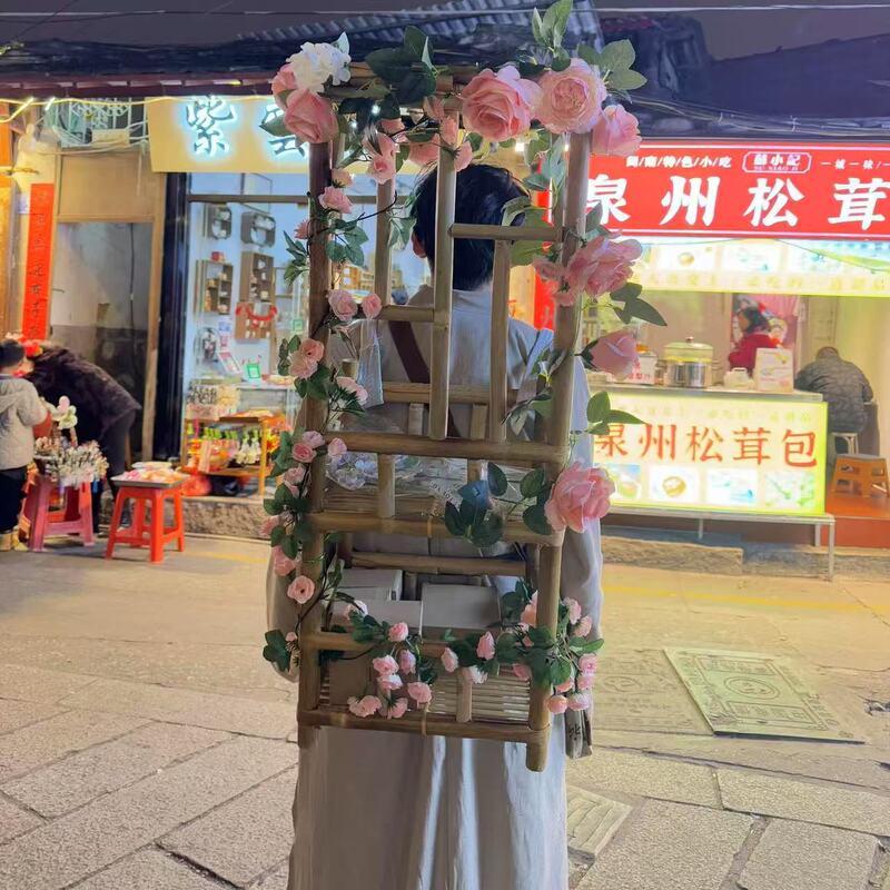 Ning Cai Chen Style Basket Backpack, Traditional Outdoor Market Vendor Backpack, Scenic Spot Ancient Costume Hanfu Photography Book Box Decoration Ning Cai Chen Style Basket Backpack, Traditional Outdoor Market Vendor Backpack, Scenic Spot Ancient Costume Hanfu Photography Book Box Decoration