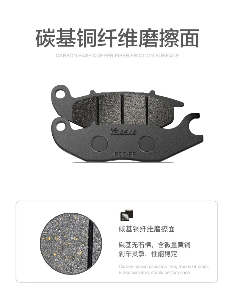 Carbon-based micro-metal brake pads are suitable for Honda PCX160 ABS front and rear disc brake pads