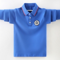 Boy t-shirt long sleeve spring autumn primary school student POLO shirt CUHK child cotton compassionate child Spring-style boy blouse child clothing