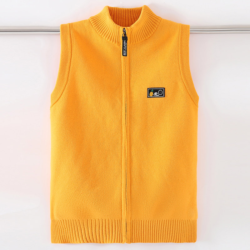 Children's waistcoat waistcoat Autumn winter outwear with velvet thickened waistcoat Waistcoat Ocean Boy Knit Sweater Vest Big Boy Clothing