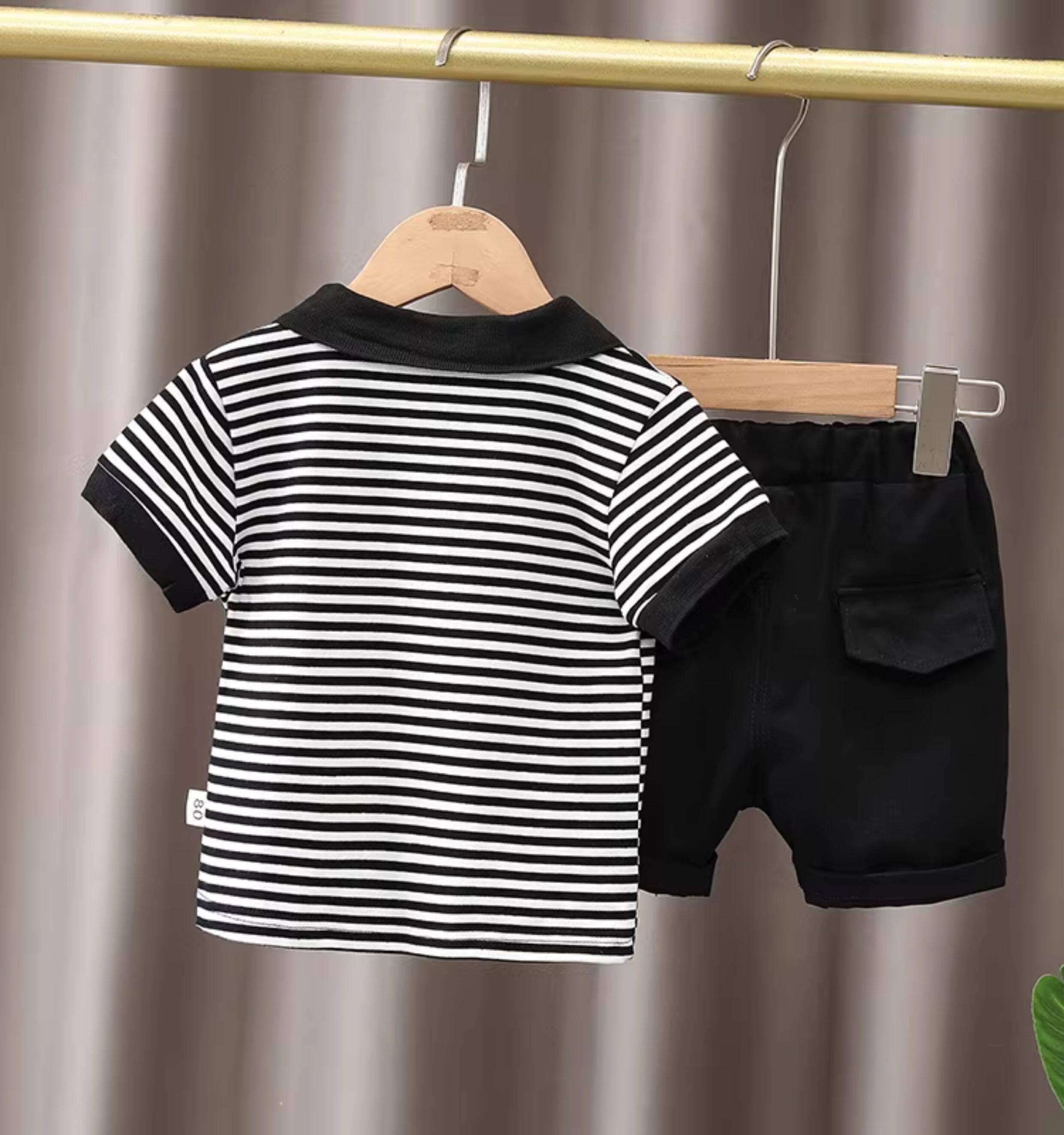 Boys Summer Short Sleeve Polo Outfit Set - Trendy Korean Style Kids Clothing O1CN01Dl67W72HiKb2rnxZw !!2208083549184