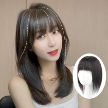  Air bangs wig film natural incognito real human hair top hair replacement block to cover white hair 3D French qi bangs