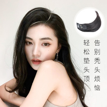  Overhead hair replacement female real hair pad hair piece incognito invisible wig patch pad hair root fluffy device One-piece wig piece