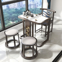 Balcony small table and chair Solid wood tea table and chair combination small tea table household small tea table Modern simple simple small tea table